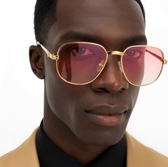 Sunglasses Men Fashion Retro Style Square Gold Frame Classic Designer Pilot 2026