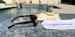 Bajio Sigs Rose Mirror Glass Lenses, Tortoise frames with case.