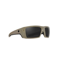 Spy Polarized Rectangular Rebar ANSI Sunglasses Sand Matte with Happy Gray Lens