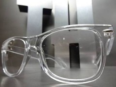 VINTAGE 60s RETRO Style CLEAR LENS EYE GLASSES Crystal Transparent Fashion Frame