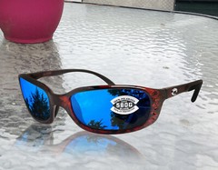 Costa Del Mar Brine Tortoise Frame Blue Mirror 580G Glass Polarized Lens