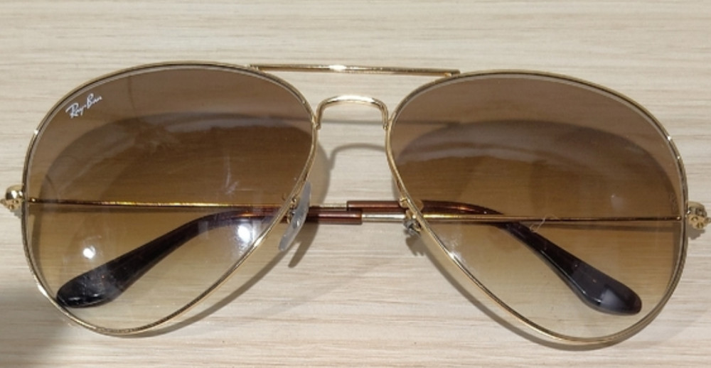 Ray-Ban Sunglasses RB3025 Aviator Gradient Gold Frame Light Brown Lens 58mm