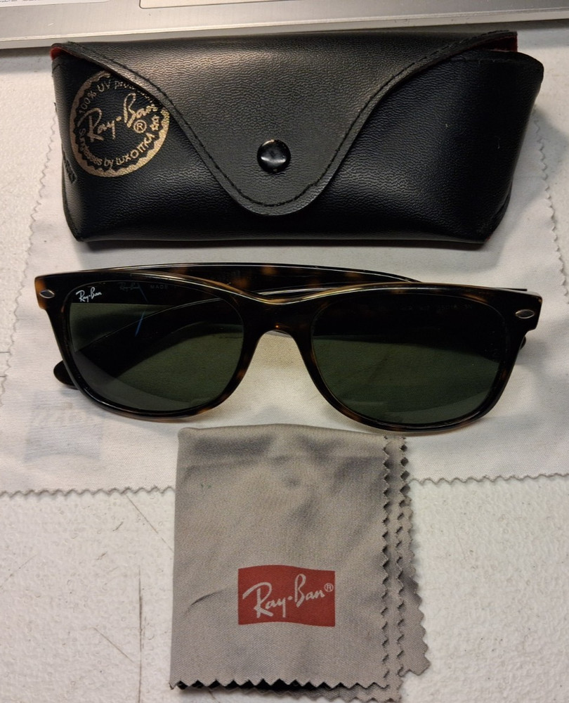 Ray-Ban RB2132 New Wayfarer Sunglasses Havana Frame green Gradient Lens 55mm UV