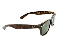 Ray-Ban New Wayfarer Tortoise / Green Polarized 55mm Sunglasses RB2132 902/58 55