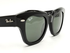 Ray-Ban RB2186 Black 901/31 49mm State Street Square Sunglasses Green Lenses