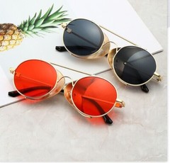 Vintage Retro Steampunk Sunglasses Side Shields Round Metal Glasses Mens Womens