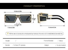 Unisex Punk Square Metal Frame Sunglasses Fashion Shades