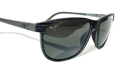 NEW Maui Jim LELE KAWA Grey Stripe POLARIZED Neutral Grey GLASS Sunglass 811-11D