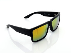 NEW B-Stock Polarized Spy+Optic Cyrus Sunglasses Matte Black Orange Mirror Lens