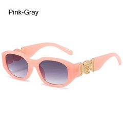 Irregular Oval Sunglasses Metal Rose Accent UV400 Unisex Retro Fashion Shades