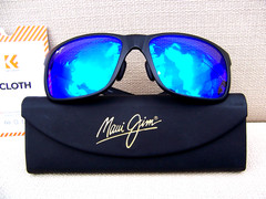 *Mint* MAUI JIM RED SANDS Matte Black & Blue Hawaii Polarized Sunglasses B432-2M
