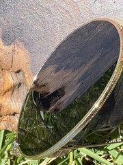 Vintage 90’s Ray-Ban Sunglasses RB3547 Round Oval Polished Gold Tone Metal Frame