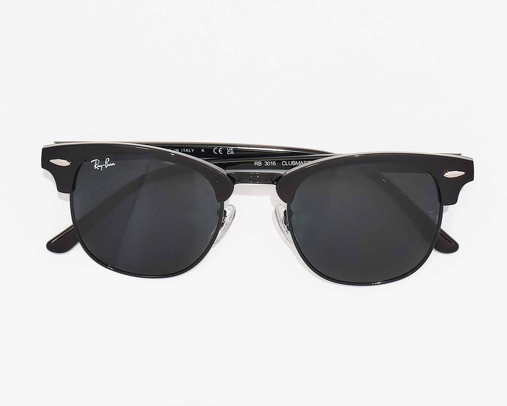 Ray-Ban RB3016 Clubmaster Marble Black Frame Dark Grey Lenses 51mm Unisex