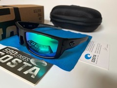 Costa Del Mar Men’s Diego Matte Black /Green Mirror Polarized Sunglasses 580p