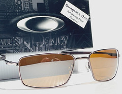 NEW Oakley SQUARE WIRE Tungsten POLARIZED Tungsten Lens Sunglasses 4075-06