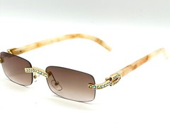 diamond buffs sunglasses men’s women’s LUXURY glasses retro Gold buff’s vvs Ice