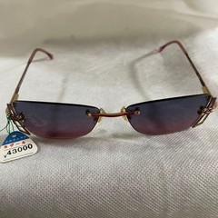 Cazal Metal Sunglasses Mod.191/3 Col.675 Rimless Gold Frame Pink Purple Japan