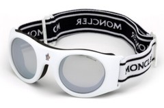 Moncler ML0051 21C White Ski Goggles Branded Round Sport Acetate Frame 55-26 sd*