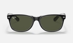 Ray-Ban New Wayfarer Color Mix Matte Black Transparent/Green 58 mm Sunglasses