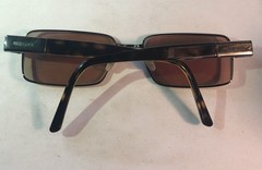 VERSACE Unisex Dark Brown Gold MOD 1129 – 54[]17 – 140 Rectangle Sunglasses EUC!