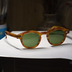 Vintage green glass sunglasses johnny depp sunglass blonde acetate glasses SMALL