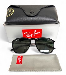 Ray-Ban Sunglasses RB 2203 919/58 Polished Black on Clear Polarized Glass w/case