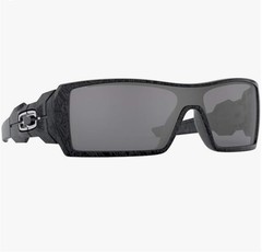 New Oakley Oil Rig Sunglasses / Silver Ghost Text / Black / Iridium Lens /24-058