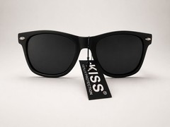 Kiss Retro Blues Brothers Style Sunglasses Black 100% UV Protection NEW