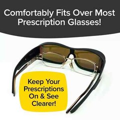 BattleVision Wrap Arounds Polarized Sunglasses Fits Over Your Glasses-2 Pairs!