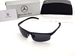 Polarized Mercedes Benz Flex Arm Metal Sports Rimless Sunglasses Black Smoke MB1