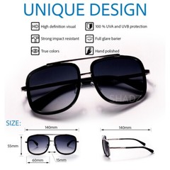 SQUARE Pilot “gamach” Men Guy Dude Square Sunglasses Shadz 400UV Protection