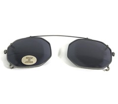 Vintage Clip On Sunglasses MZI Gray Geometric Frames w/ Dark Gray Lenses 43 mm