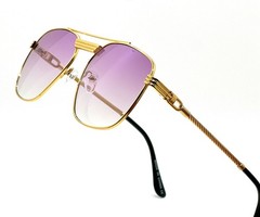 Sunglasses Men Fashion Retro Style Square Gold Frame Classic Designer Hip Hop