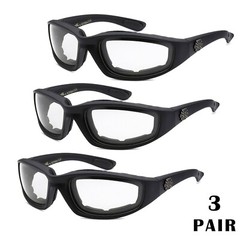 1/3 Pair Motorcycle Sports Biker Riding Glasses Padded Wind Resistant Sunglasses