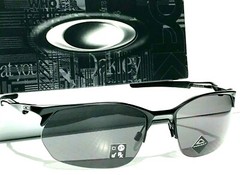NEW Oakley WIRE TAP 2.0 Satin Black Alloy BLACKOUT PRIZM Gray Sunglasses 4145-01
