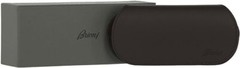 Brioni Square/Rectangle Sunglasses Shiny Solid Black Smooth Antique Silver Luxur