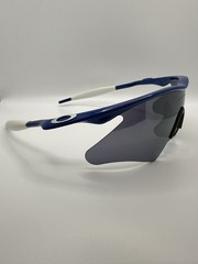Oakley Pro M Frame Sweep Sunglasses Blue White w/ Black Iridium Lens & Bag