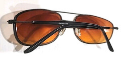 Foster Grant Gunmetal Black Amber Rectangle Sunglasses
