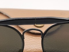 Vintage 90s Rayban B&L Aviator Pilot Sunglasses Black Frame Made In USA