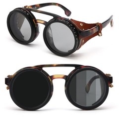 Punk Style Tortoise Shell Polarized UV400 Sunglasses for Men Outdoor Driving