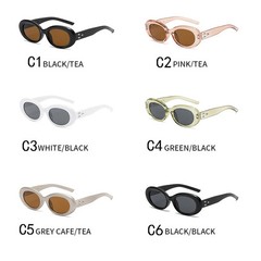 Retro Oval Sunglasses UV400 Unisex Candy Color Casual Fishing Outdoor Wear