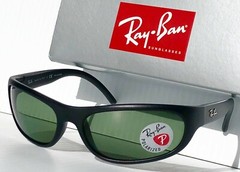 NEW* Ray Ban Sport wrap Matte Black w POLARIZED Green Lens Sunglass RB 4033