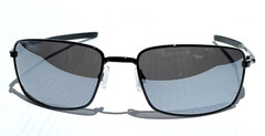 NEW Oakley SQUARE WIRE Polished Black with Black Iridium Lens Sunglasses 4075-01