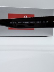 Ray-Ban State Street RB 2186 901/31 Black Frame 49mm G15 Lenses Unisex sunglass