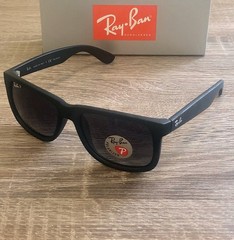 New Ray-Ban Justin RB4165 54MM Black Grey Gradient Polarized Sunglasses