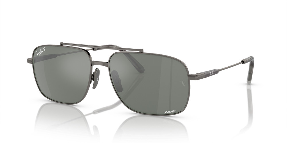 Ray-Ban Michael Titanium Gunmetal/Silver Grey Polar Chromance 59 mm Sunglasses