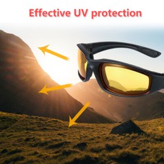 3 Pair Motorcycle Sports Padded Biker Riding Glasses Wind Resistant Sunglasses