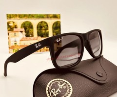Ray-Ban RB4165 Justin 622/2V Polarized Sunglasses Matte Black/Grey 54mm 100% UV
