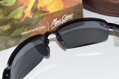 Maui Jim 407-02 Ho’Okipa Sport Sunglasses Black Polarized Rimless/Neutral Grey