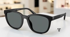 COACH HC8442U 500281 Cca00 Matte Black Grey Solid Polarized 54mm Mens Sunglasses